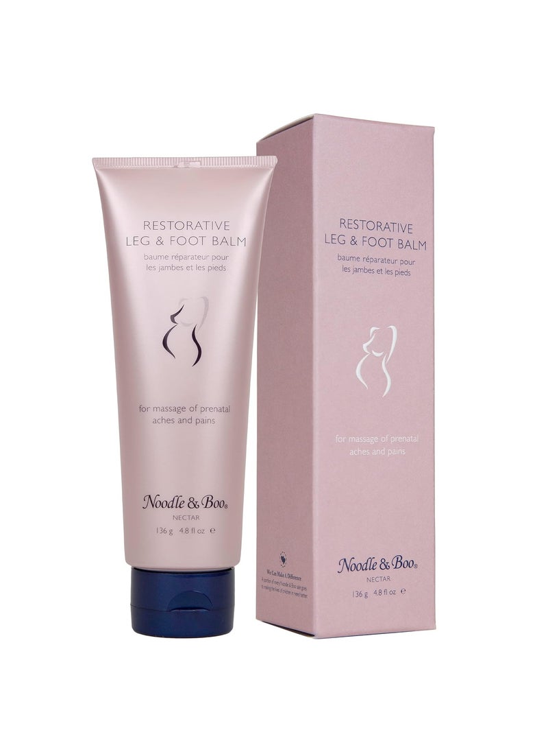 Noodle & Boo Restorative Leg & Foot Balm Moisturizer For Massage of Prenatal Aches and Pain, 4.8 fl. oz.