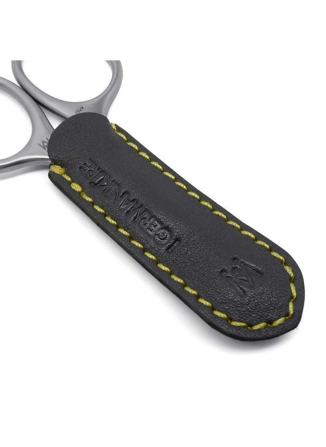GERMANIKURE Tower Point Cuticle Scissors Grooming Scissors FINOX Stainless Steel Professional Nail Scissors in Leather Case -Ethically Made in Solingen Germany - 4705