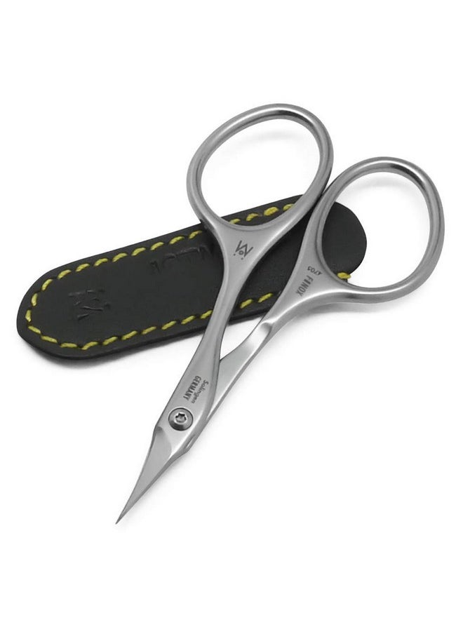 GERMANIKURE Tower Point Cuticle Scissors Grooming Scissors FINOX Stainless Steel Professional Nail Scissors in Leather Case -Ethically Made in Solingen Germany - 4705