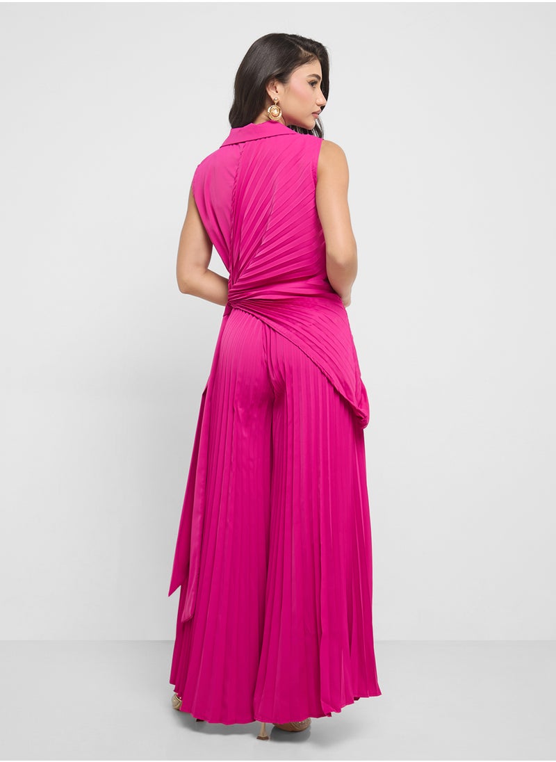 Jumpsuit With Pleated Pants
