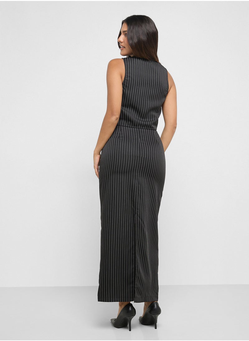 Pinstriped Vest & Skirt Set