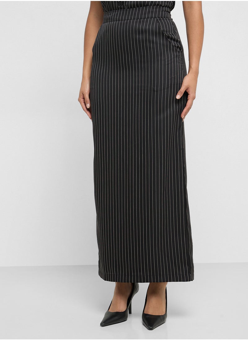 Pinstriped Vest & Skirt Set
