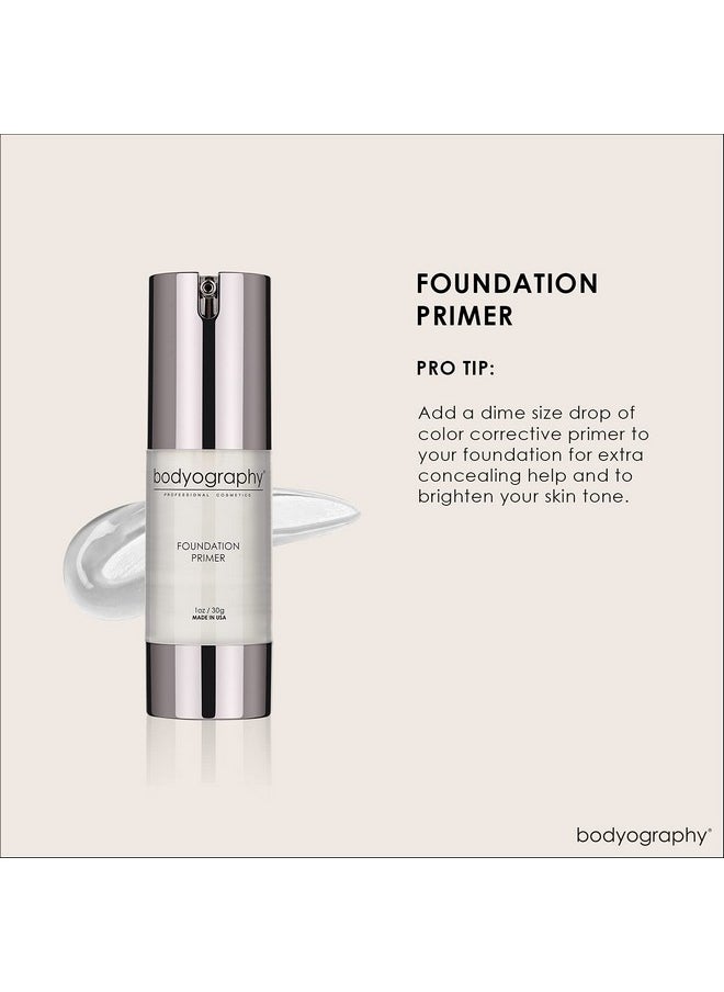 BODYOGRAPHY - Foundation Primer (Clear): Flawless Anti-Aging Salon Makeup Primer w/Vitamin E, A, Jojoba, Grapeseed Oil | Control Shine | Gluten-Free, Cruelty-Free, 1 oz.