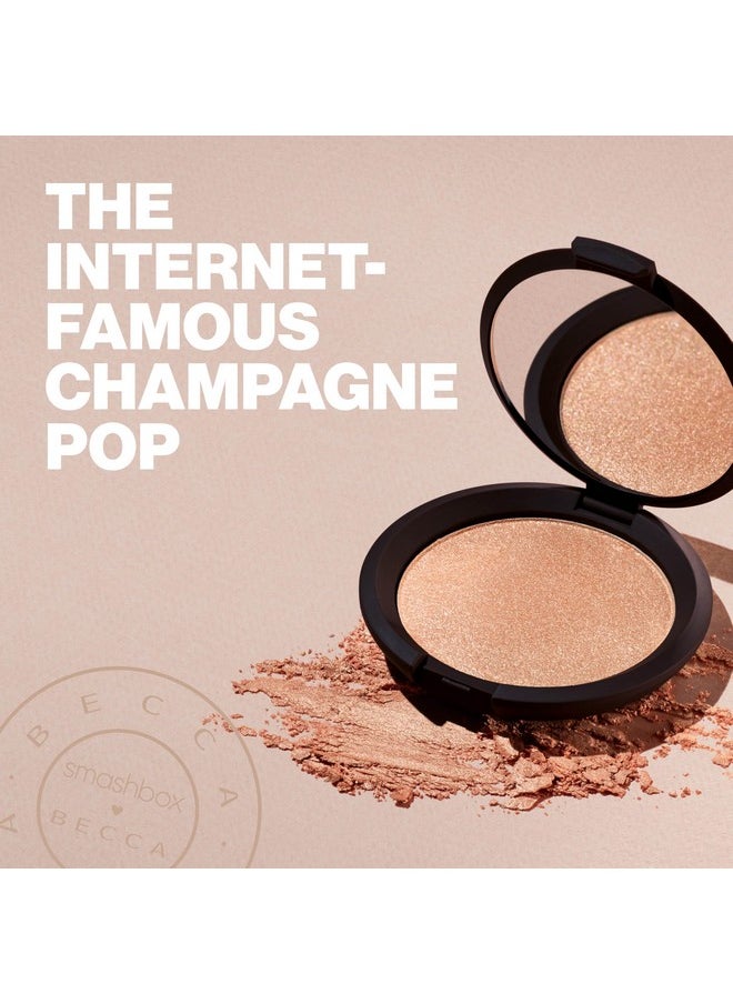 Smashbox X BECCA Shimmering Skin Perfector Pressed Highlighter | Luminous Glow + Buildable, 0.09 Ounce, Champagne Pop Mini