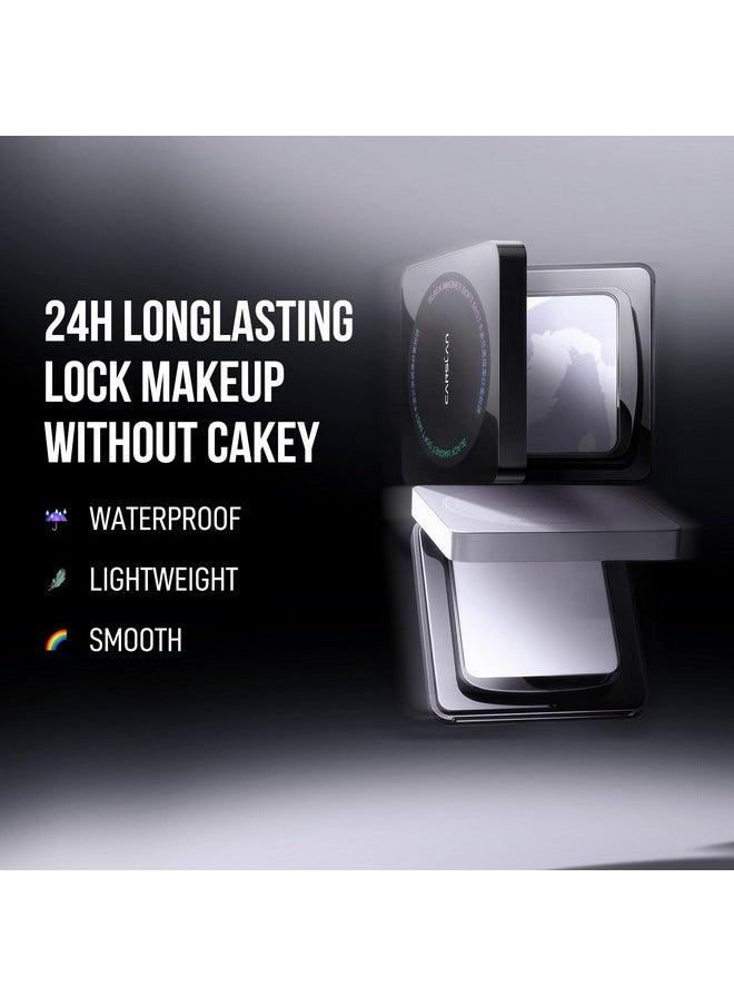 CARSLAN Oil Control Face Pressed Powder Compact, 24H Longlasting Waterproof Pressed Setting Powder Foundation Makeup, Shine Free, Poreless, Smooth, 01 Translucent for dry skin (0.28Oz) (0.28Oz)