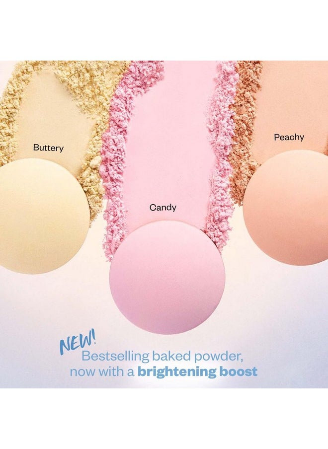 Kosas Cloud Set Face Brightening Powder - Pressed Brightening Powder, Smooths Shine Control, Coverage for Dark Undereye & Uneven Skin - Lightweight Setting Powder - Peachy (Sheer Brightening Peach)