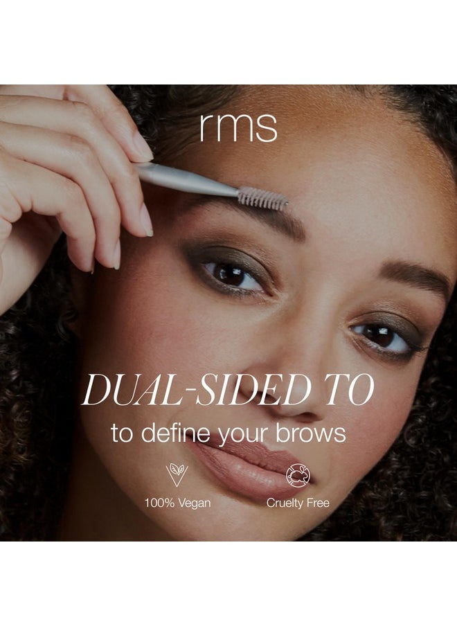 RMS Beauty Back2Brow Brush - Eyebrow Makeup Brush with Spoolie, Eyebrow Brush, Make Up Brush, Brow Brushes for Eyebrows, Eyebrow Pencil Powder Brush