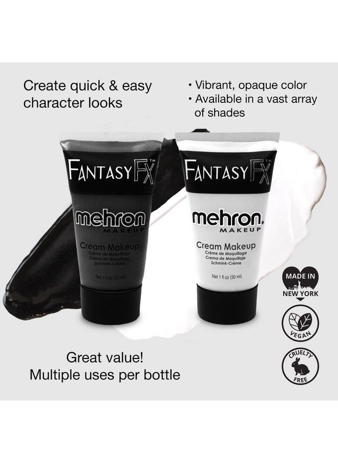 Mehron Makeup Fantasy F/X Water Based Face & Body Paint Black and White Face Paint Bundle