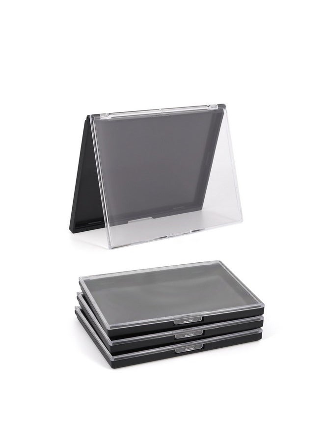 AJLTPA Magnetic Makeup Palette with Clear Top, 3Pack Empty Eyeshadow Pan Dispensing Storage Box with 60Pcs Adhesive Metal Stickers for DIY Cosmetics Lipstick Blush Powder-5.7