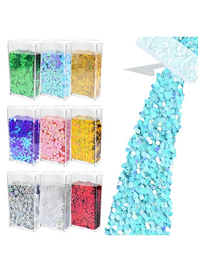 Glitter Wenida 9 Bottle Christmas Holographic Iridescent Chameleon Laser Festival Sequins Snowflakes Tree Craft Chunky Glitter for Arts Face Hair Body Nail