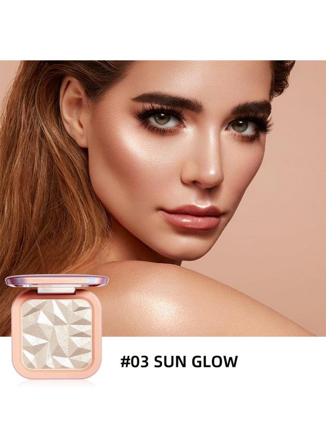 ELESSY Highlighter Makeup Palette Face Highlighter Palette Glitter Illuminator Highlighter Palette Shimmer Highlighter Powder Kit Highlight Makeup Palette -SUN GLOW