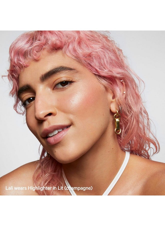 Milk Makeup Highlighter, Lit (Champagne) - 0.21 oz - Dewy Cream Highlighter Stick - Blendable & Buildable - 1,000 Swipes in Every Stick - All Skin Types - Vegan, Talc Free & Cruelty Free