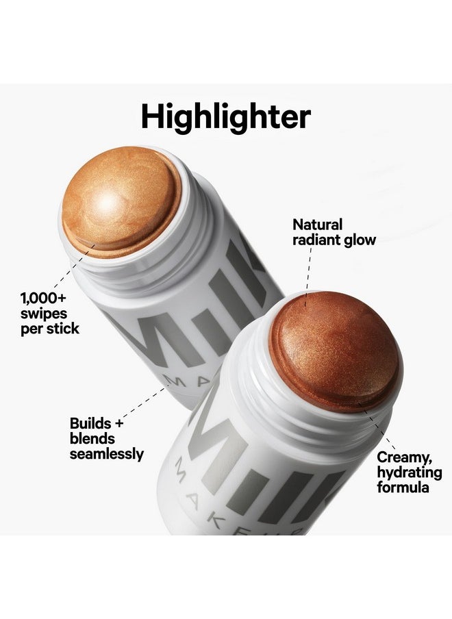 Milk Makeup Highlighter, Lit (Champagne) - 0.21 oz - Dewy Cream Highlighter Stick - Blendable & Buildable - 1,000 Swipes in Every Stick - All Skin Types - Vegan, Talc Free & Cruelty Free