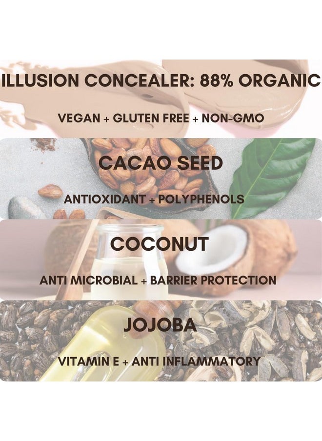 BaeBlu Organic Concealer, FULL Coverage Cover Up, 100% Natural, Made in USA, Sunshine