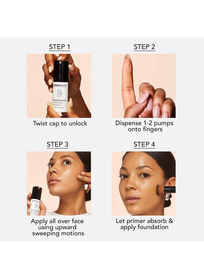 Dermablend Insta-Grip Jelly Primer Face Makeup, Silicone-Free Face Primer for Dry Skin, Pore Minimizing with 24HR Wear, 1.0 Fl oz
