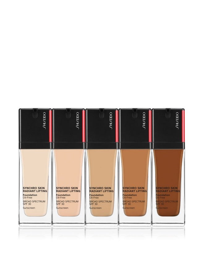 Shiseido Synchro Skin Radiant Lifting Foundation SPF 30, 510 Suede - 30 mL - Medium-to-Full, Buildable Coverage - 24-HR Hydration - Transfer, Crease & Smudge Resistant - Non-Comedogenic