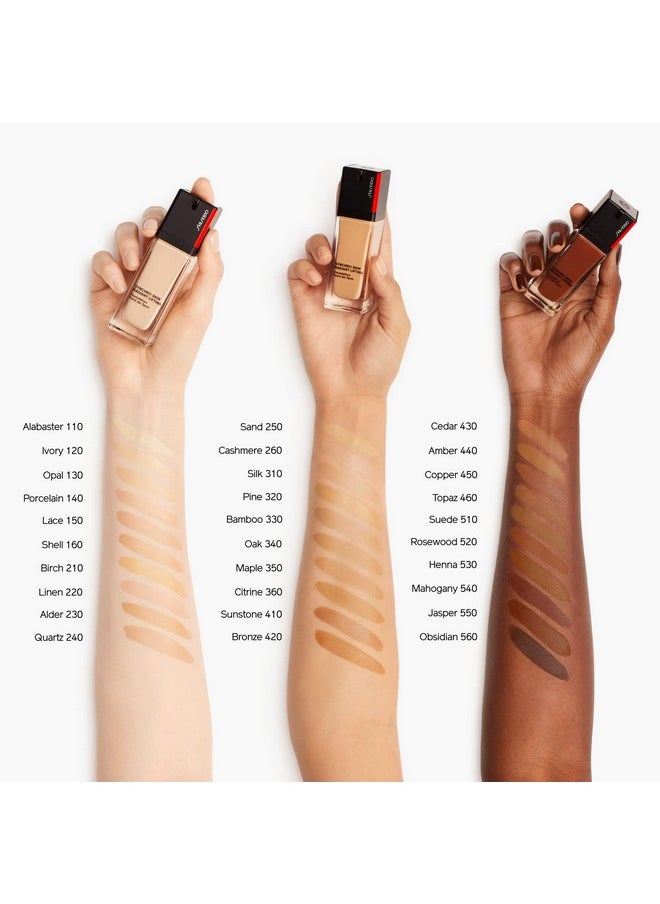 Shiseido Synchro Skin Radiant Lifting Foundation SPF 30, 510 Suede - 30 mL - Medium-to-Full, Buildable Coverage - 24-HR Hydration - Transfer, Crease & Smudge Resistant - Non-Comedogenic