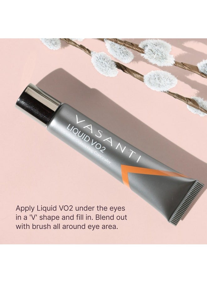 Liquid VO2 Undereye Color Corrector and Concealer by VASANTI - Medium to Deep Skin Tones - Paraben Free, Gluten Free - Look Younger with this Dark Circle Concealer