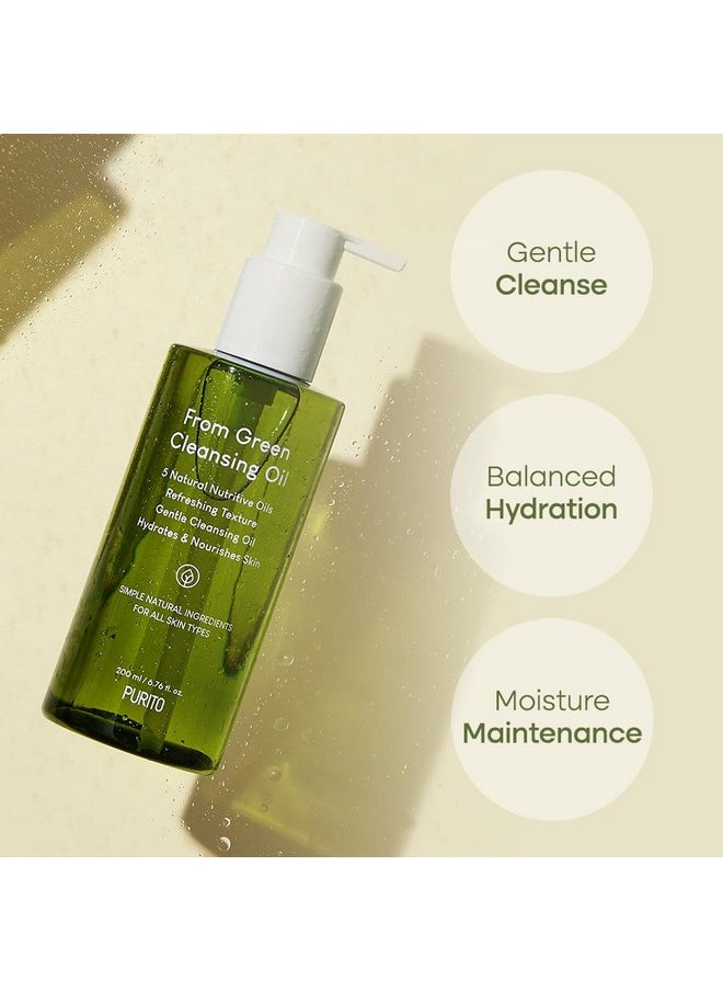 PURITO From Green Cleansing Oil Original, 6.76 fl.oz / 200ml, Gentle Cleansing Oil for Face, Cruelty-free & Vegan, Korean Skin Care