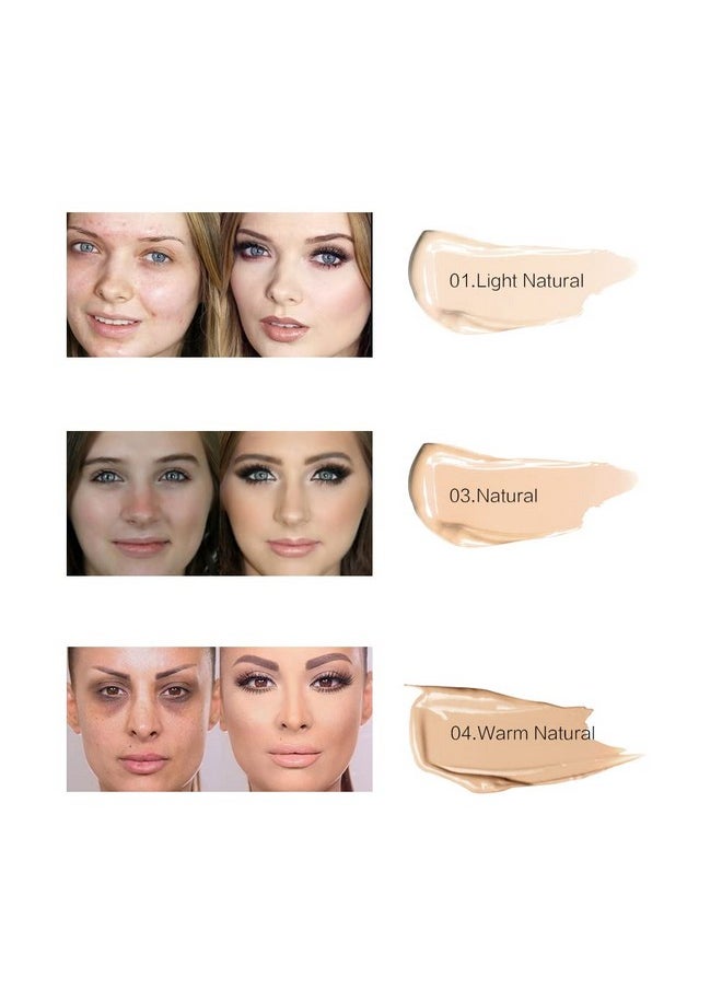 Pro Full Cover Liquid Concealer, Waterproof Smooth Matte Flawless Finish Creamy Concealer Foundation Corrector for Eye Dark Circles Spots Face Concealer Makeup Base, 6ml/0.20Fl Oz