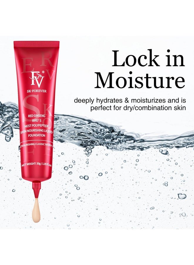 FV Dewy Foundation, Hydrating Formula & Medium Coverage, Waterproof, Long Lasting, Lightweight Liquid Foundation, Ideal For Dry/Combination Skin, 30g, Nourishing Beige