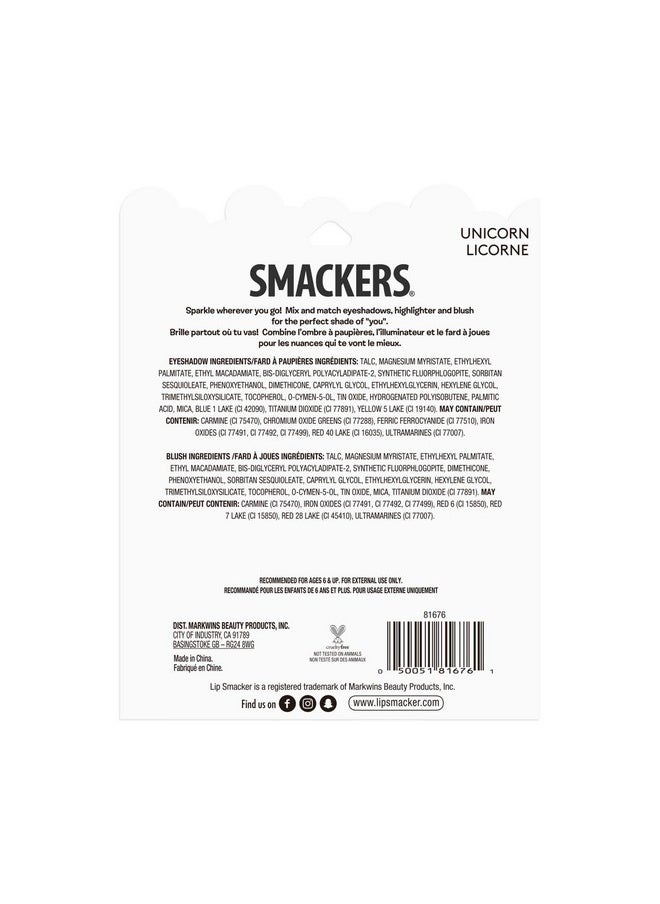 Lip Smacker Sparkle & Shine Eyeshadow Makeup Palette, Unicorn Palette | Christmas Make Up Collection | Holiday Present | Gift for Girls