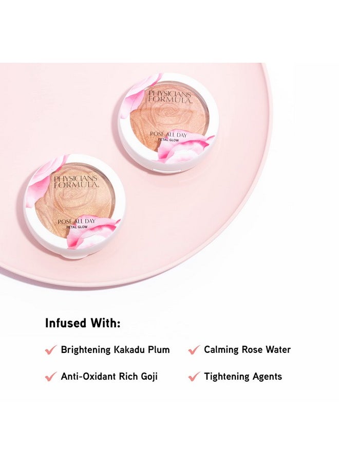 Physicians Formula Rosé All Day Highlighter Blush Face Powder, Blush Petal Glow, Shimmering Rose, Dermatologist Tested, Clinicially Tested