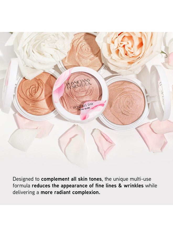 Physicians Formula Rosé All Day Highlighter Blush Face Powder, Blush Petal Glow, Shimmering Rose, Dermatologist Tested, Clinicially Tested
