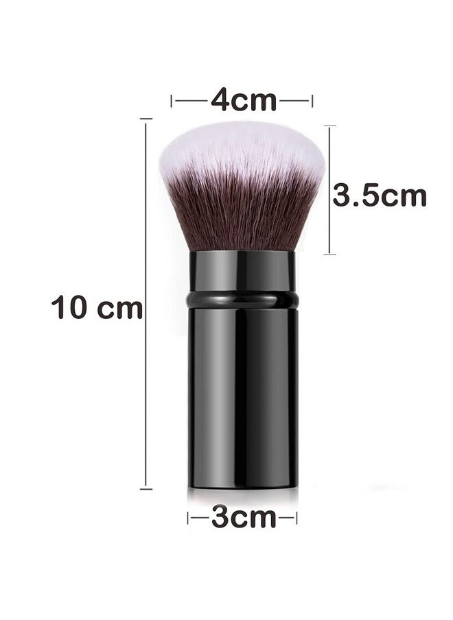 RN BEAUTY Retractable Kabuki Brushes Foundation Brush Powder Brush Blush Brush Extensible Makeup Brush Face Blender Brush Professional Mineral Blending Buffing Concealer Brush Aluminum Case Portable