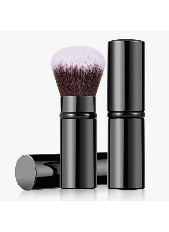 RN BEAUTY Retractable Kabuki Brushes Foundation Brush Powder Brush Blush Brush Extensible Makeup Brush Face Blender Brush Professional Mineral Blending Buffing Concealer Brush Aluminum Case Portable
