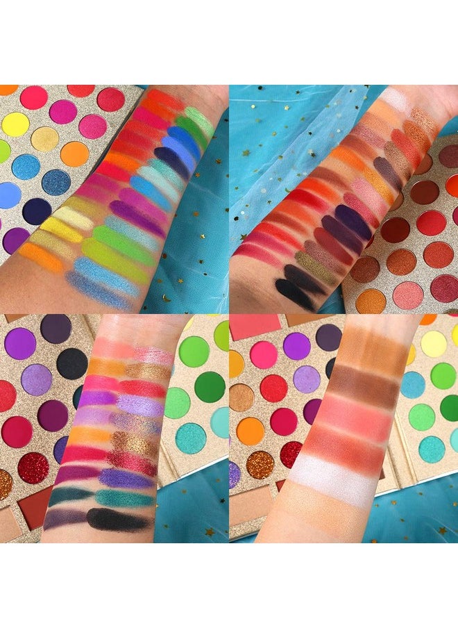 UCANBE Professional 86 Colors Eyeshadow Palette with 15pcs Makeup Brushes Set Matte Glitter Long Lasting Highly Pigmented Waterproof Contour Blush Powder Highlighter All in One