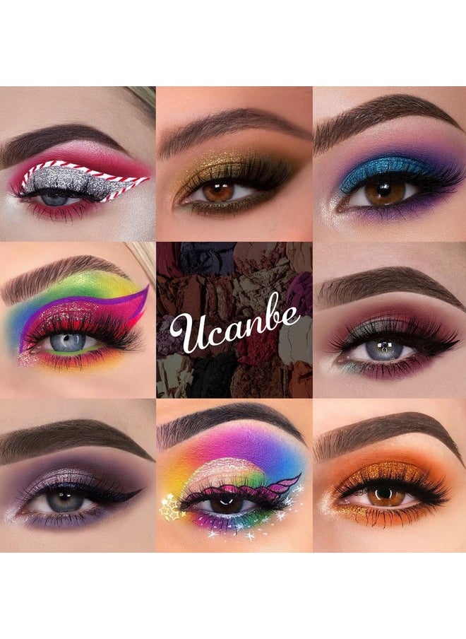 UCANBE Professional 86 Colors Eyeshadow Palette with 15pcs Makeup Brushes Set Matte Glitter Long Lasting Highly Pigmented Waterproof Contour Blush Powder Highlighter All in One