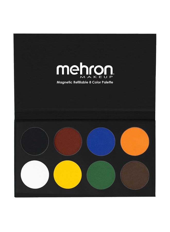 Mehron Makeup Paradise Makeup AQ 8 Color Basic Palette | Magnetic Refillable Body Paint & Face Paint Palette | Professional Water Activated Makeup for Costumes, SFX, Halloween, & Cosplay