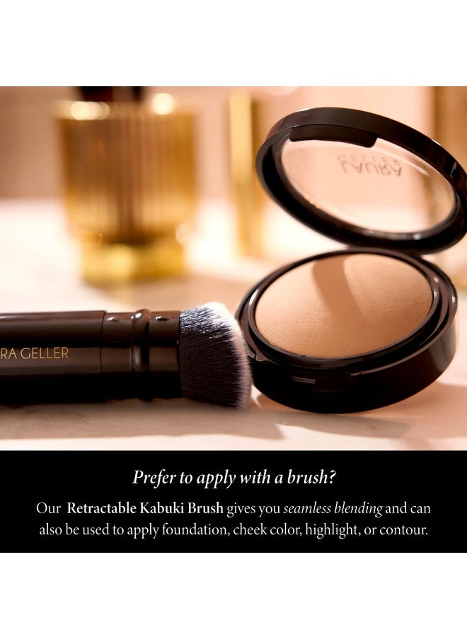 LAURA GELLER NEW YORK Baked Double Take Powder Foundation - Porcelain - Buildable Medium to Full Coverage - Matte Finish