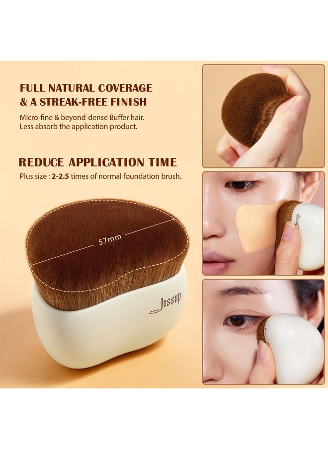 Jessup Makeup Brush Foundation Brush with Makeup Sponge 1pc Kabuki Brush for Liquid, Cream or Flawless Powder Cosmetic Face Boby Brush, T882