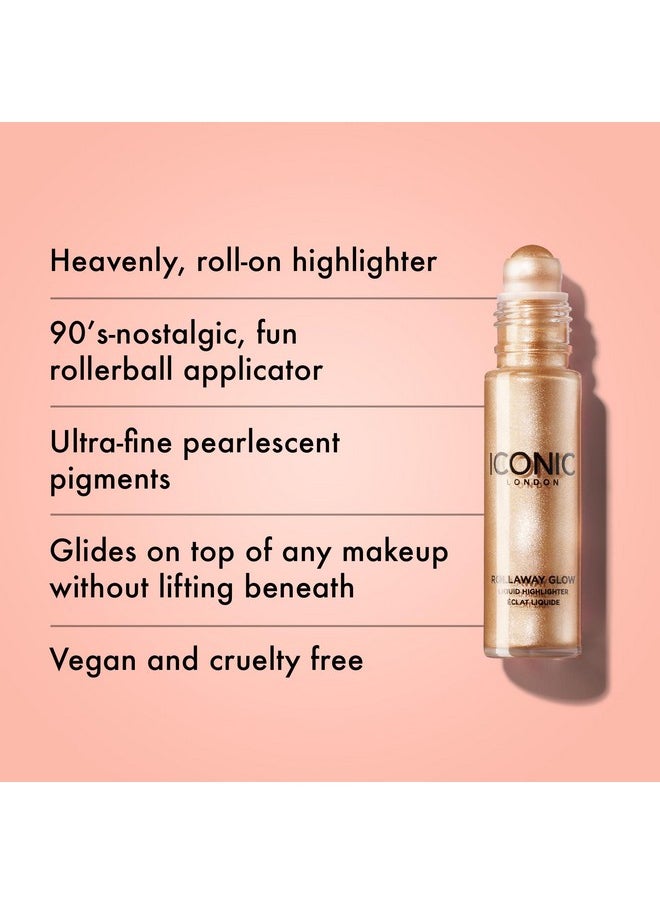 ICONIC LONDON Rollaway Glow | Liquid Highlighter for a Radiant Glow, Cruelty-Free, Vegan Makeup (Champagne Chic) 0.27 Fl oz