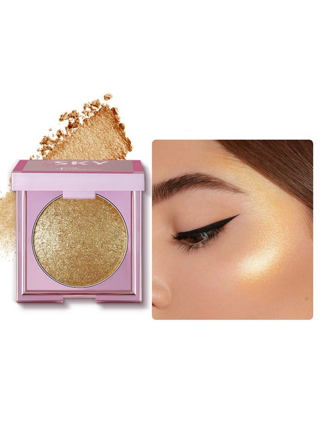 MAEPEOR Face Highlighter Palette 8 Colors Smooth Shimmer Highlighter Palette Longlasting Shiny Face Illuminator Highlighter Makeup (07 Gold)