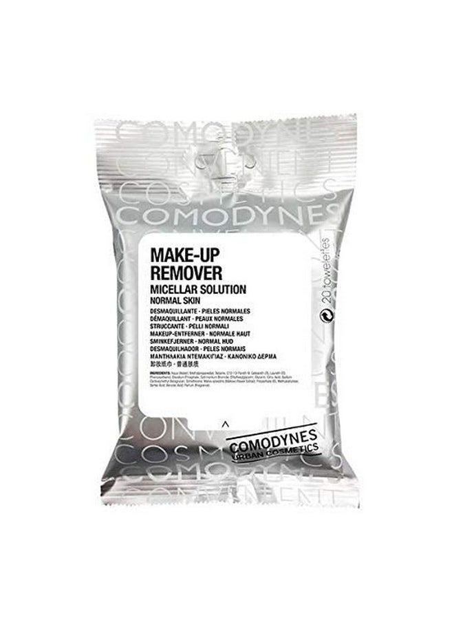 COMODYNES Makeup Remover Wipes Normal Skin 20 Units - Micellar Water - Helps Leave The Skin Of The Face Clean