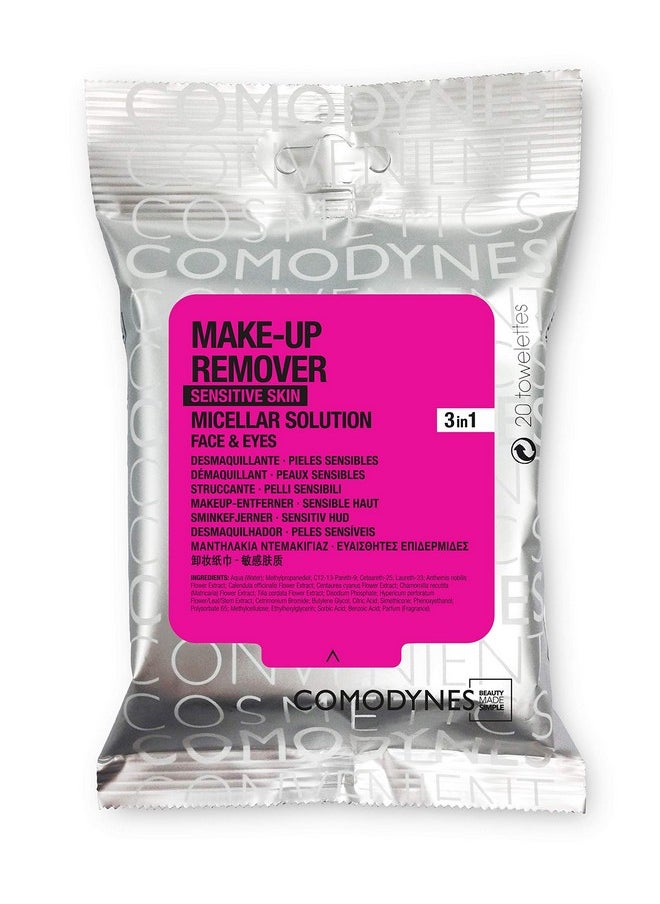 Comodynes Make Up Remover Towels for Face and Eyes, Oats (Sensitive skin) - 20 ea