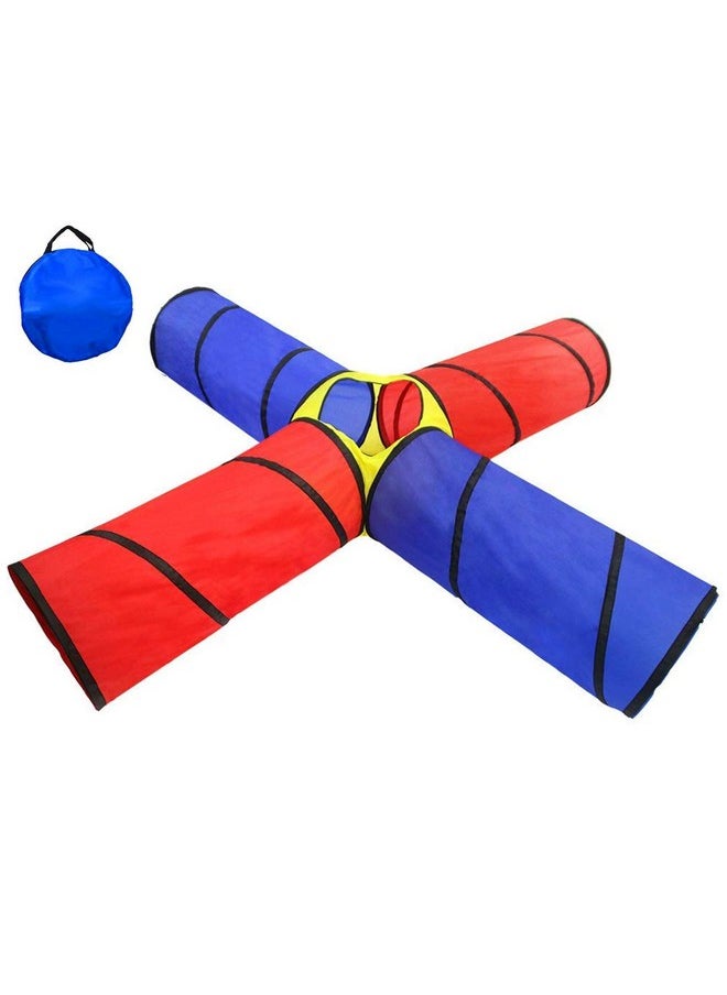 POCO DIVO 4-Way Tunnel Pop-up Fun Junction Set 8 Feet Toy Tent Kids Play Tube