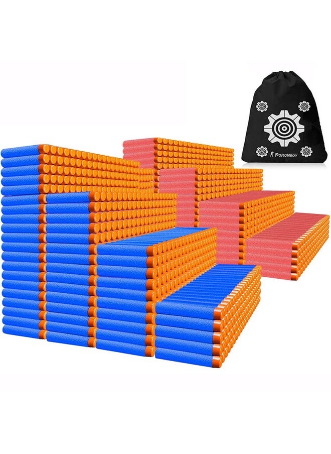 Compatible with Nerf Darts Bullets - 1000 Pack Darts Refill Pack Compatible with Nerf N-Strike Elite Series Guns Party Supplies, Universal Dart Ammo Pack for Toy Gun with Storage Bag (Red and Blue)