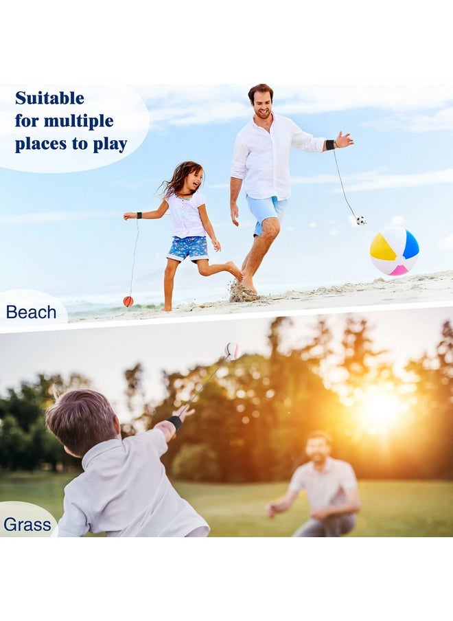 Skylety 24 Pieces Wrist Return Ball Rubber Sport Ball with Wrist Strap and String Rebound Bouncy Balls Wrist Rebound Toy on Elastic String Ball Wrist Toy for Teens Adults Wrist Exercise Play