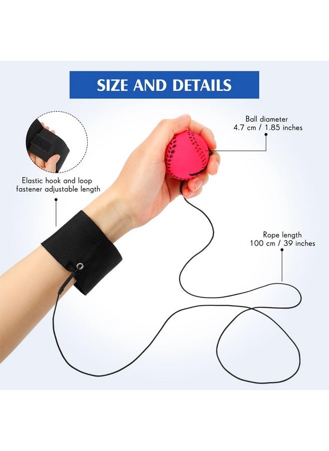 Skylety 24 Pieces Wrist Return Ball Rubber Sport Ball with Wrist Strap and String Rebound Bouncy Balls Wrist Rebound Toy on Elastic String Ball Wrist Toy for Teens Adults Wrist Exercise Play