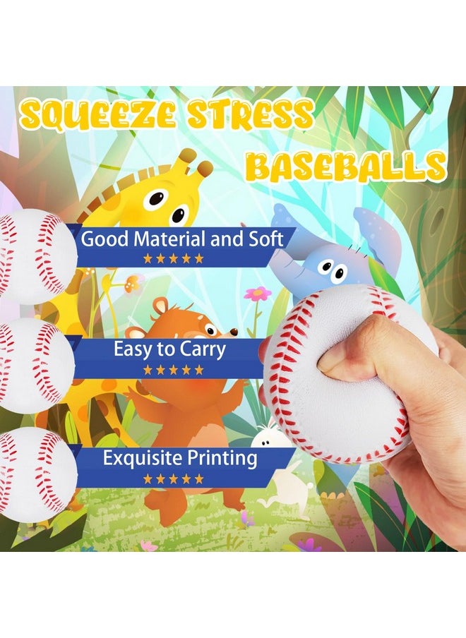 12 PCS Soft Baseball Stress Balls,2.8 Inch Mini Foam Squeeze Anxiety Relief Baseballs for Kids,Adults,Decor,School Carnival Reward,Ball Themed Party Favors