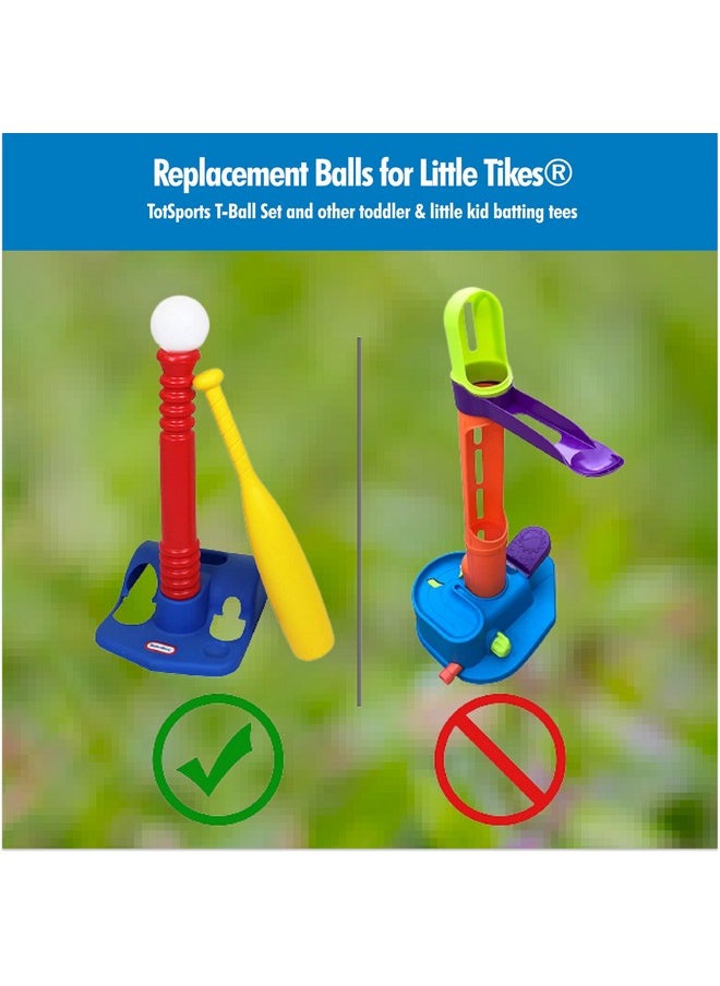 Toddler & Little Kids Replacement T Ball Baseball Balls - Oversized Tballs for Little Tikes TotSports T-Ball Set - 6 Set - Safe and Durable Design for Early Baseball Skills Development