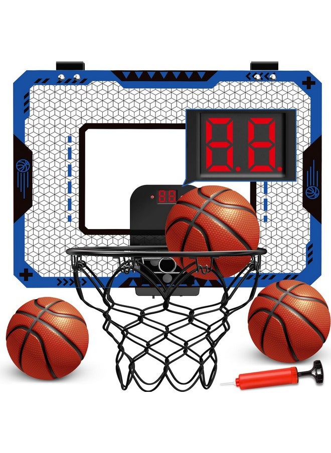 Basketball Hoop Indoor for 5 6 7 8 9 10+ Year Old Boys Kids, Mini Basketball Hoop with Electronic Scoreboard Over The Door, Birthday Gift Sport Toys