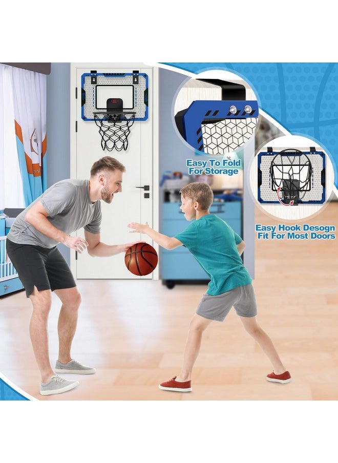 Basketball Hoop Indoor for 5 6 7 8 9 10+ Year Old Boys Kids, Mini Basketball Hoop with Electronic Scoreboard Over The Door, Birthday Gift Sport Toys