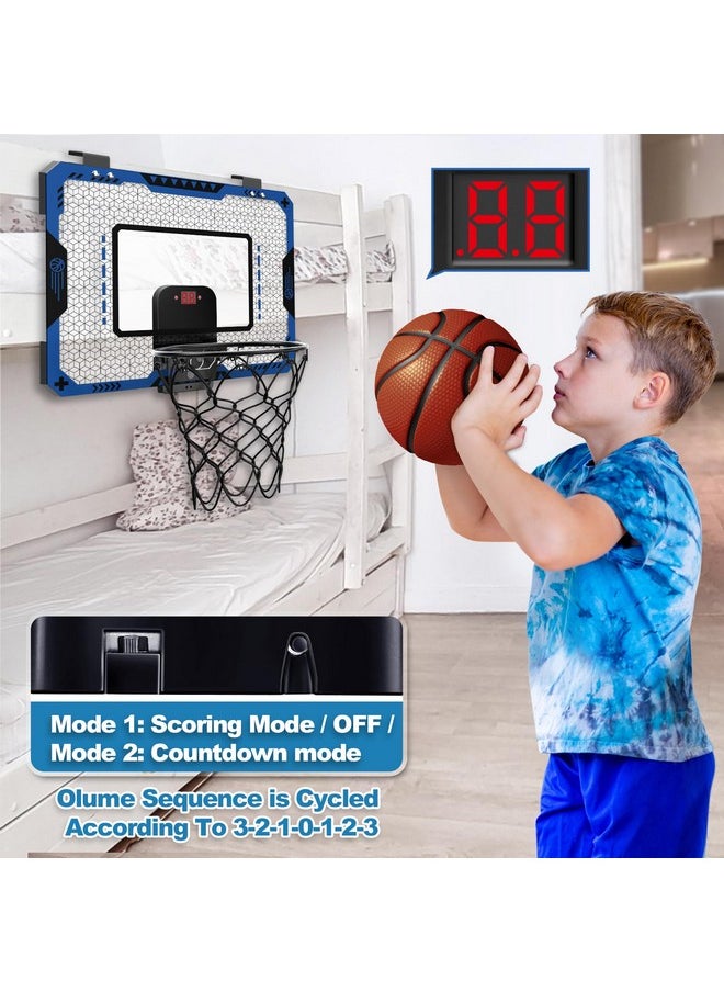Basketball Hoop Indoor for 5 6 7 8 9 10+ Year Old Boys Kids, Mini Basketball Hoop with Electronic Scoreboard Over The Door, Birthday Gift Sport Toys
