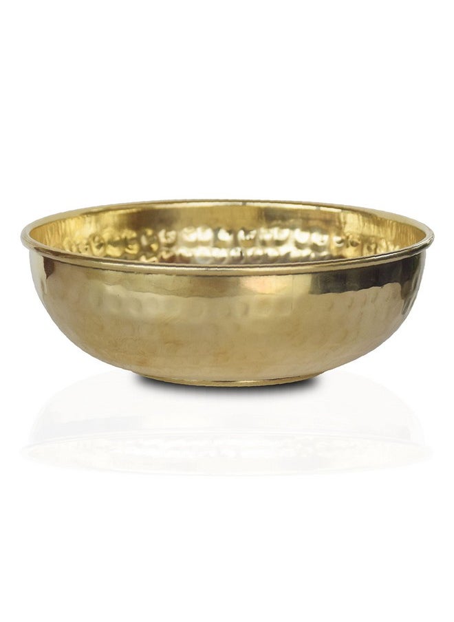 Pure Source India) Brass Hammered Serving Bowl - Gold, 200ml