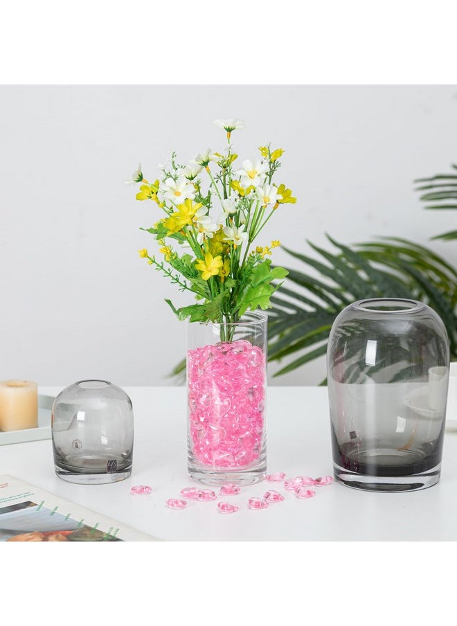 AiFanS 120PCS Pink Heart Shaped Marbles Vase Fillers, Acrylic Heart Gems for Table Scatter, Home Decor and Centerpieces, Valentine's Day Decor